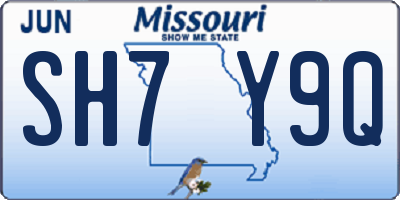 MO license plate SH7Y9Q