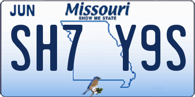 MO license plate SH7Y9S