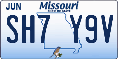 MO license plate SH7Y9V