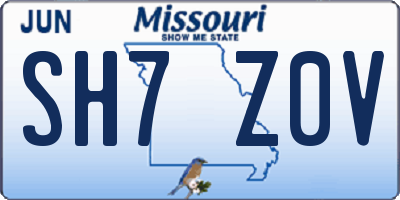 MO license plate SH7Z0V
