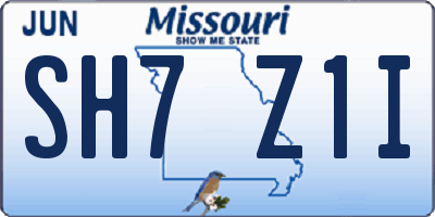 MO license plate SH7Z1I
