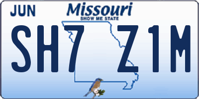 MO license plate SH7Z1M