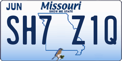MO license plate SH7Z1Q