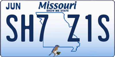 MO license plate SH7Z1S