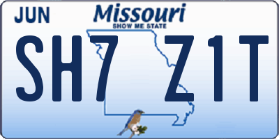 MO license plate SH7Z1T