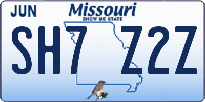 MO license plate SH7Z2Z