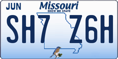MO license plate SH7Z6H