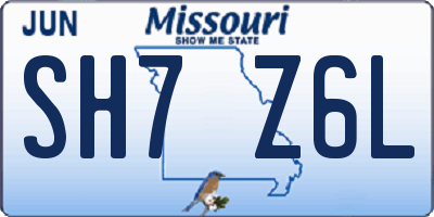 MO license plate SH7Z6L