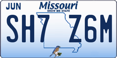 MO license plate SH7Z6M
