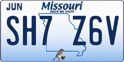 MO license plate SH7Z6V