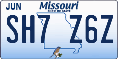 MO license plate SH7Z6Z