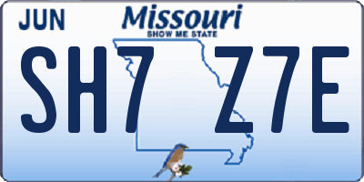 MO license plate SH7Z7E