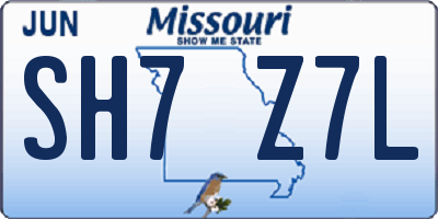 MO license plate SH7Z7L