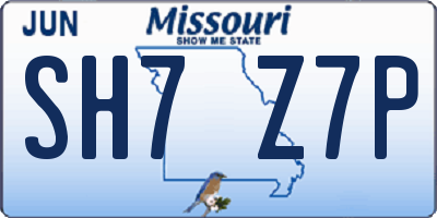 MO license plate SH7Z7P