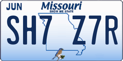 MO license plate SH7Z7R
