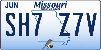MO license plate SH7Z7V