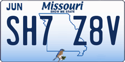 MO license plate SH7Z8V
