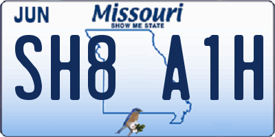 MO license plate SH8A1H