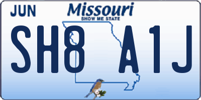 MO license plate SH8A1J