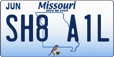 MO license plate SH8A1L