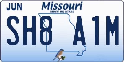 MO license plate SH8A1M