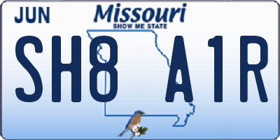 MO license plate SH8A1R