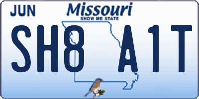 MO license plate SH8A1T