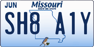 MO license plate SH8A1Y