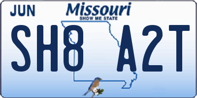 MO license plate SH8A2T