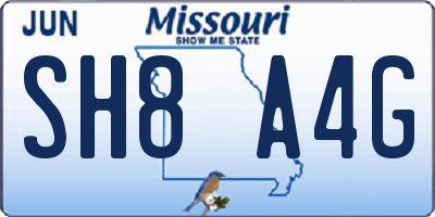 MO license plate SH8A4G