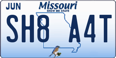 MO license plate SH8A4T