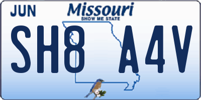 MO license plate SH8A4V