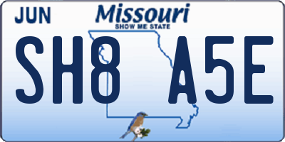 MO license plate SH8A5E
