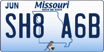 MO license plate SH8A6B