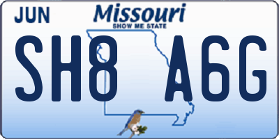 MO license plate SH8A6G