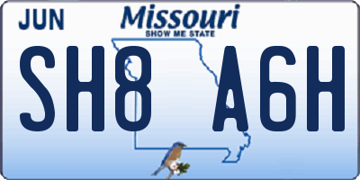 MO license plate SH8A6H