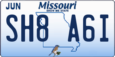 MO license plate SH8A6I