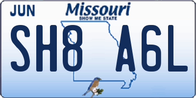 MO license plate SH8A6L