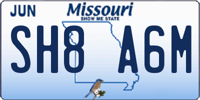 MO license plate SH8A6M