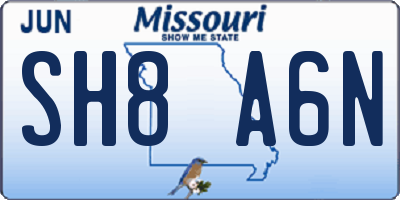 MO license plate SH8A6N