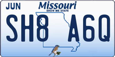 MO license plate SH8A6Q