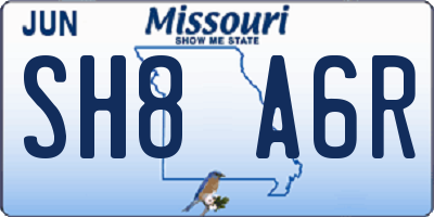 MO license plate SH8A6R