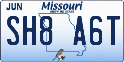 MO license plate SH8A6T
