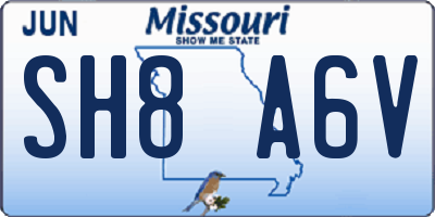 MO license plate SH8A6V