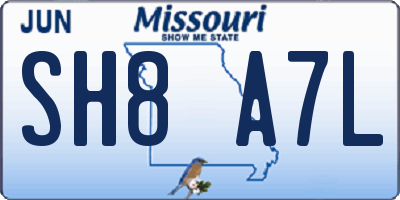 MO license plate SH8A7L