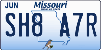 MO license plate SH8A7R