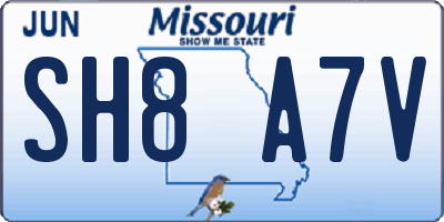 MO license plate SH8A7V