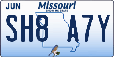 MO license plate SH8A7Y