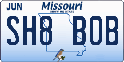 MO license plate SH8B0B