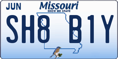 MO license plate SH8B1Y
